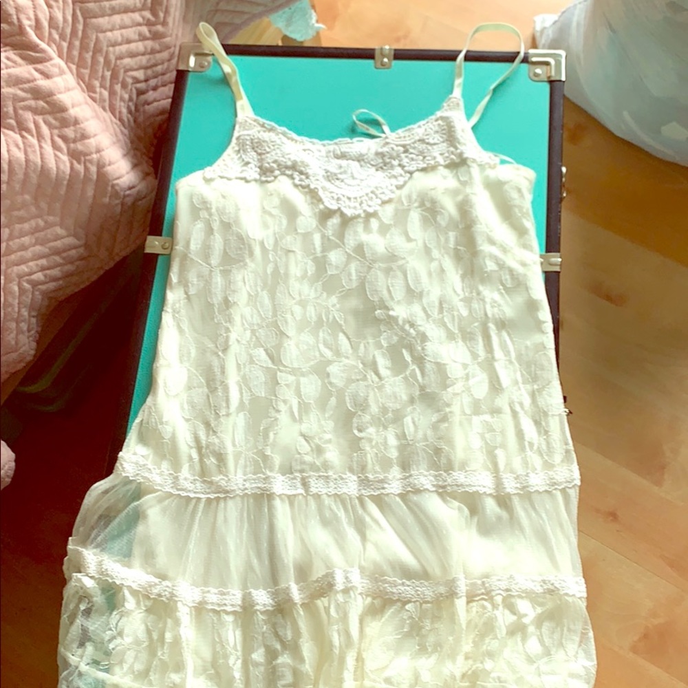 White lace Spaghetti Strap Dress